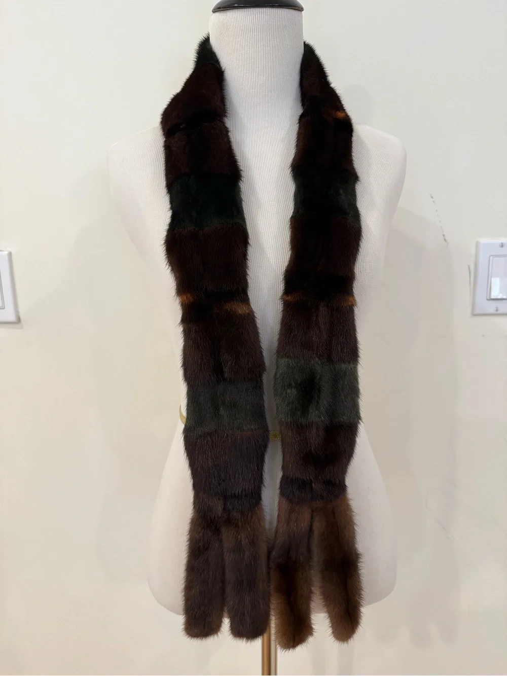 Luxury Brown Fur Scarf - Classic Women's Accessory